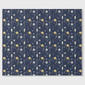 Elegant Champagne & Sparkle New Year ラッピングペーパー (フラット)