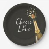 Elegant Champagne Wedding ペーパープレート (正面)