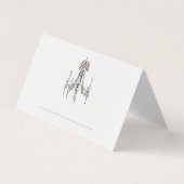 Elegant Chandelier Script Name Wedding place card (正面)