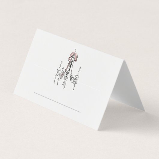Elegant Chandelier Script Name Wedding place card (正面)