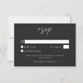 Elegant Charcoal Black Minimalist Wedding QR 出欠カード (正面)