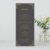 Elegant Charcoal Gold Menu メニュー (スタンド正面)