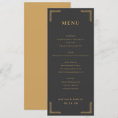 Elegant Charcoal Gold Menu メニュー (正面/裏面)