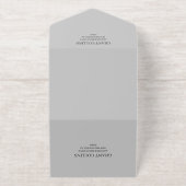 Elegant Charcoal & Gold Typography Wedding オールインワン招待状 (外側)