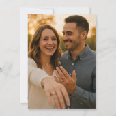 Elegant Charcoal Gray Gold Double Border Wedding  セーブザデート (裏面)