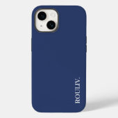 Elegant Charcoal Navy Minimalist ROULIV Case-Mate iPhoneケース (裏面)