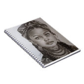 Elegant Charcoal & Pencil Girl Portrait Illustrati ノートブック (右側)