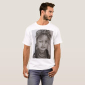 Elegant Charcoal & Pencil Girl Portrait Illustrati Tシャツ (正面フル)