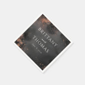 Elegant Charcoal Splatter スタンダードカクテルナプキン (角)