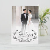 Elegant Charming Simple Photo Thank You Card セーブザデート (スタンド正面)