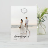 Elegant Charming Simple Photo Thank You Card セーブザデート (スタンド正面)