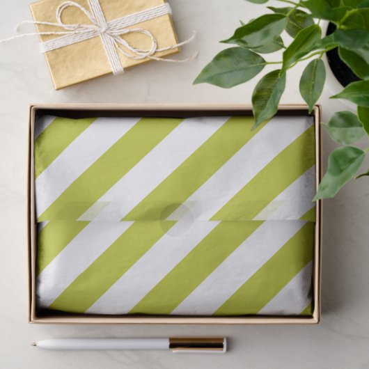 Elegant Chartreuse and White Striped Pattern 薄葉紙 (ギフト)