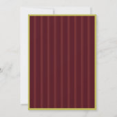 Elegant Chartreuse Burgundy Stripe Pattern Formal 招待状 (裏面)