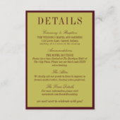 Elegant Chartreuse Burgundy Wedding Details エンクロージャーカード (正面)