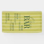 Elegant Chartreuse Stripe Open Bar Menu Wedding 横断幕 (横)