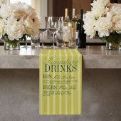 Elegant Chartreuse Stripe Signature Drinks Wedding 横断幕