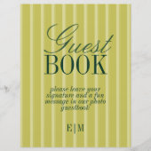 Elegant Chartreuse Wedding Guest Book Paper Sign (正面)