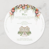 Elegant Chateau Floral Wedding Menu メニュー (正面)