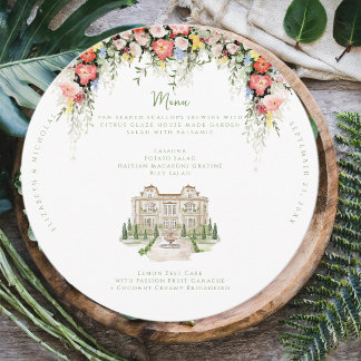 Elegant Chateau Floral Wedding Menu メニュー