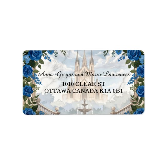Elegant Chateau & Formal Royal Floral Address ラベル (正面)