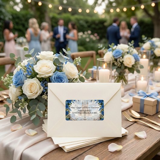 Elegant Chateau & Formal Royal Floral Address ラベル