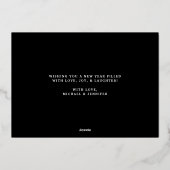 Elegant Cheer Script Photo New Year 箔シーズンカード (裏面)