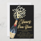 Elegant Cheers The To New Year  Holiday Party 招待状 (正面)