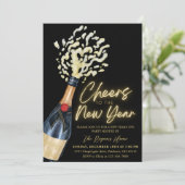 Elegant Cheers The To New Year  Holiday Party 招待状 (スタンド正面)