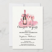 Elegant Cheers to 40 years Champagne 40th Birthday 招待状 (正面)