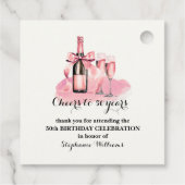 Elegant Cheers to 50 years Champagne 50th Birthday フェイバータグ (裏面)