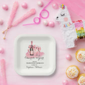 Elegant Cheers to 50 years Champagne 50th Birthday ペーパープレート (パーティー)