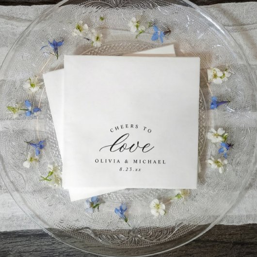 Elegant Cheers to Love Old Money Classic Wedding スタンダードカクテルナプキン