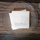 Elegant Cheers to Love Simple Black White Wedding スタンダードカクテルナプキン