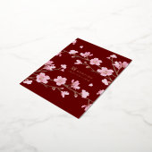 Elegant Cherry Blossom Personalised Rose Gold 箔招待状ポストカード (回転した状態)