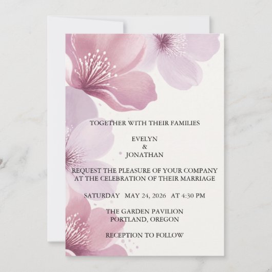 Elegant Cherry Blossom Save the Date セーブザデート (正面)