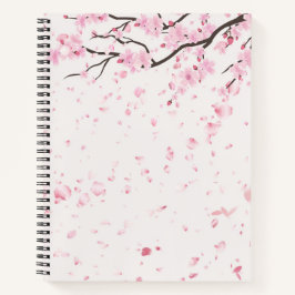 Elegant Cherry Blossom Spring Floral Spiral Notebo ノートブック