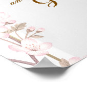 Elegant Cherry Blossom Wedding Cards & Gifts ポスター (角)