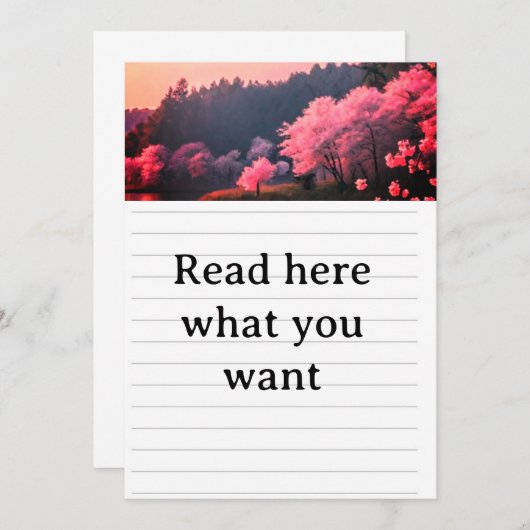 Elegant Cherry Blossom Wedding Invitation - Romant 招待状 (正面/裏面)