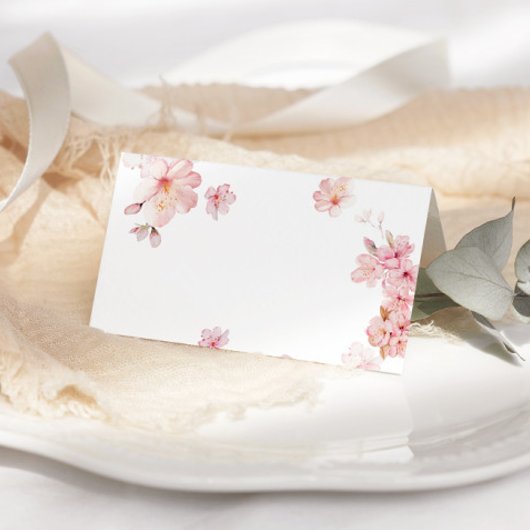 Elegant cherry blossom wedding place cards