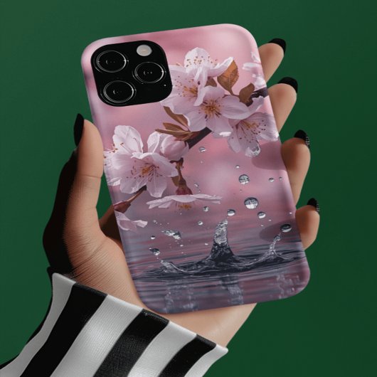 Elegant Cherry  Water Reflection Invitation iPhoneケース