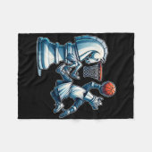 Elegant Chess Board King Sketll Game  フリースブランケット (正面(横))