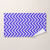 Elegant Chevron Pattern on Royal Blue and White バスタオルセット (ハンドタオル)