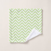 Elegant Chevron Pattern on Sage Green and White バスタオルセット (ウォッシュタオル)