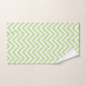 Elegant Chevron Pattern on Sage Green and White バスタオルセット (ハンドタオル)