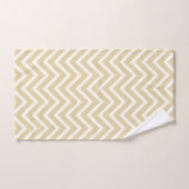 Elegant Chevron Pattern on Sand Beige and White バスタオルセット (ハンドタオル)