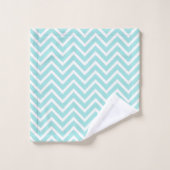 Elegant Chevron Pattern on Turquoise and White バスタオルセット (ウォッシュタオル)