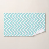 Elegant Chevron Pattern on Turquoise and White バスタオルセット (ハンドタオル)