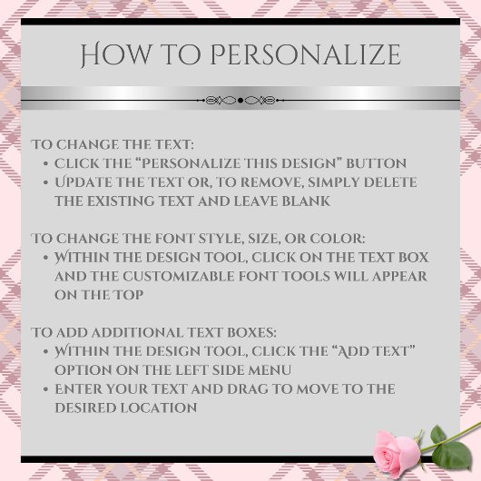 Elegant Chic and Pink Plaid Bridesmaid Name