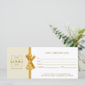 Elegant Chic Beige Gold Business Gift Certificate (スタンド正面)