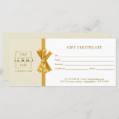 Elegant Chic Beige Gold Business Gift Certificate (正面/裏面)